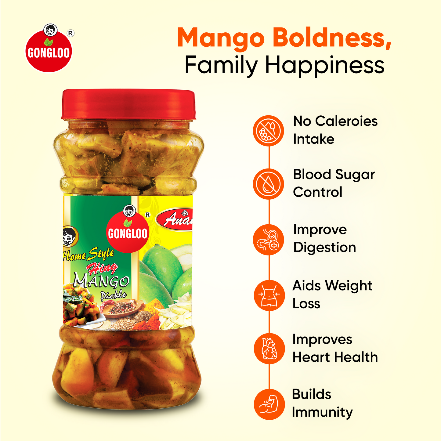 Mango Hing Pickle Sun-Dried & Made with Organic Ingredients