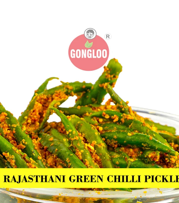 Trio of Tangy Pickle – Garlic, Rajasthani Green Chilli & Sweet Lemon Pickle Combo | Gongloo