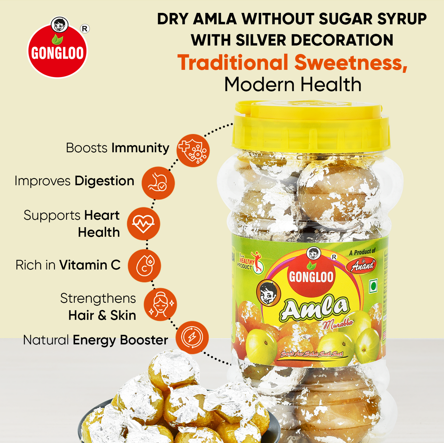 Amla Chandi Sun-Dried & Made with Organic Ingredients