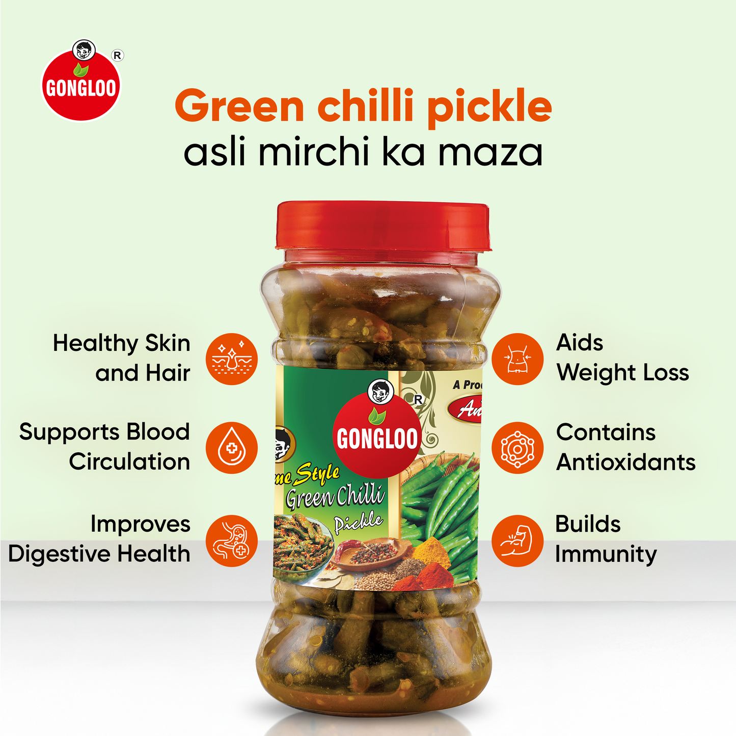 Homemade Green Chilli Pickle – Tangy, Fresh & Preservative-Free | Gongloo