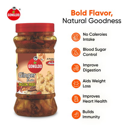 Homemade Ginger Pickle Tangy, Fresh & Preservative-Free
