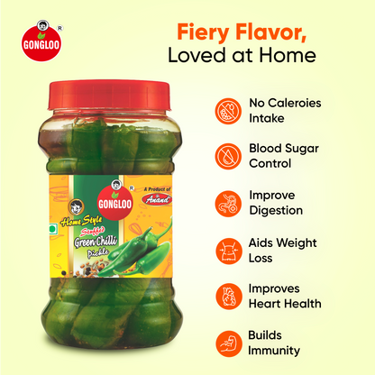 Green Chilli (Stuff) Pickle Handcrafted Pickle with Pure Spices