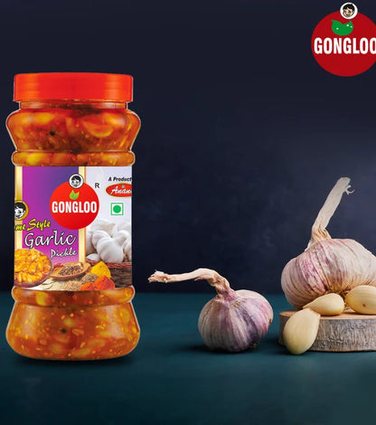 Garlic Pickle(400 gm) + Rajasthani Green Chilli Pickle(300 gm) (Dynamic Duo of Garlic and Rajasthani)