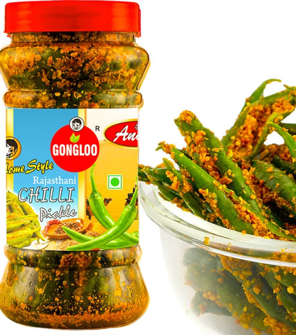 Rajasthani Green Chilli Pickle(300 gm) (Pack of 3)