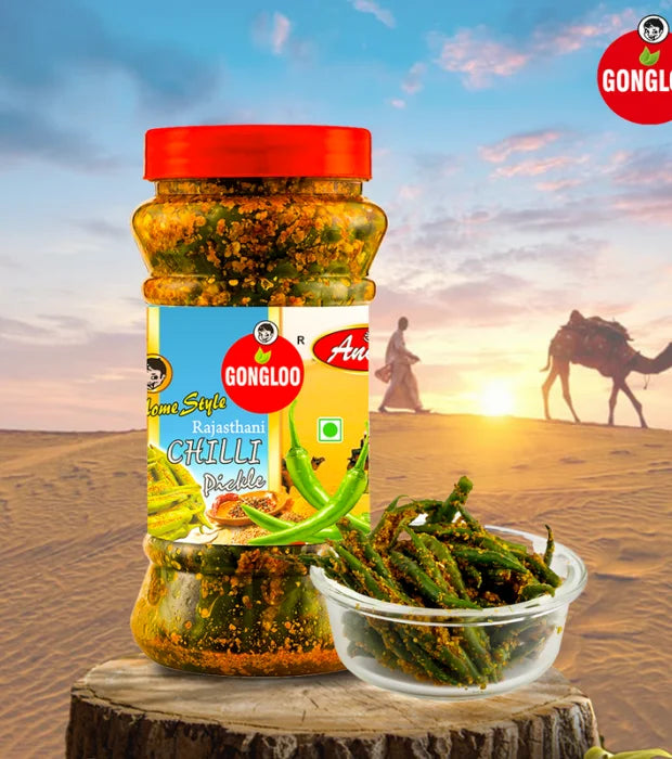 Rajasthani Green Chilli Pickle(300 gm) (Pack of 3)